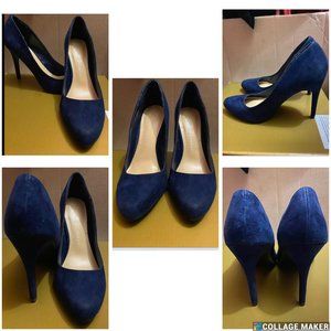 Blue Suede Pumps Size 6 Med
